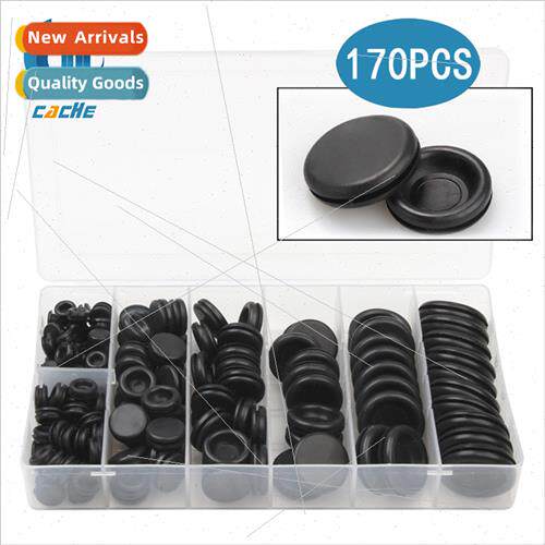 Rubberized Wire Guard Coil Box Set 170pcs Black ngle ded Wir