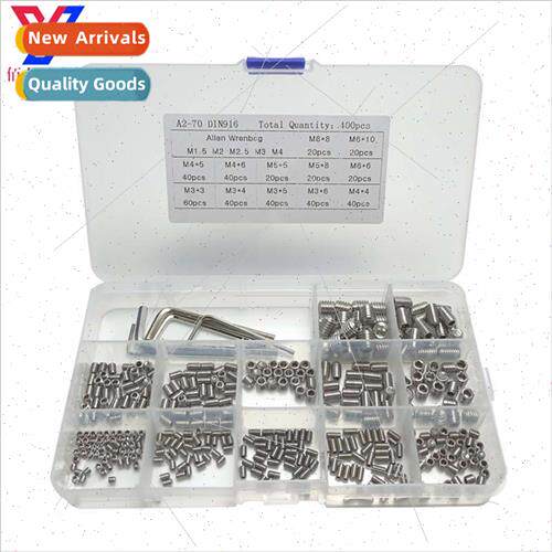 400pcs box 304 setscrews concave end bolts headless screws M