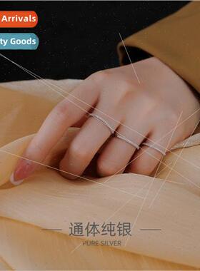 S925 silver plated Japan fine diamond handmade ring simple f