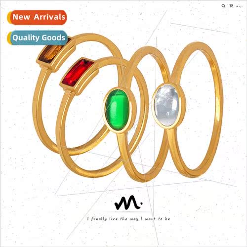 Korea niche thin circle tanium steel gold-plated finger ring