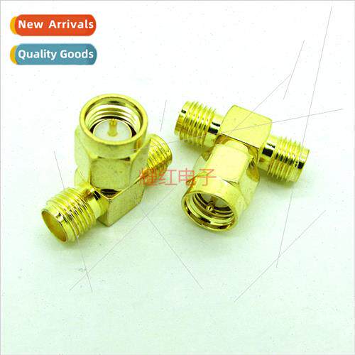 Gold-plated all-copper RF RP-SMA tee adapter KKJ tee head Mu