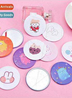 ins girl heart monster small mirror students portable portab