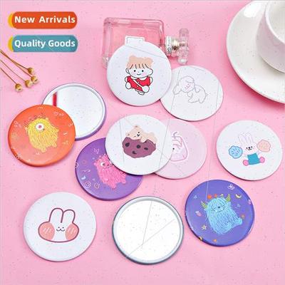 ins girl heart monster small mirror students portable portab