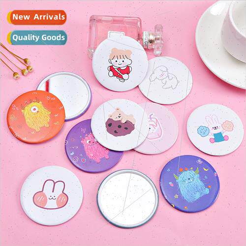 ins girl heart monster small mirror students portable portab