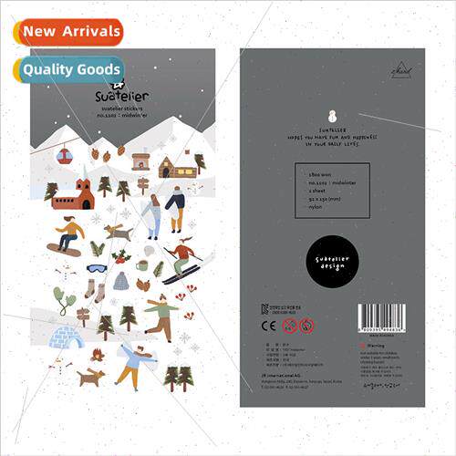 Korea ski 1102 winter snowflake snowman nylon stickers decor
