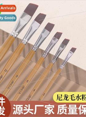 Bolome New 6pcs Oil Brushes Set Wooden Brushes Student Paint