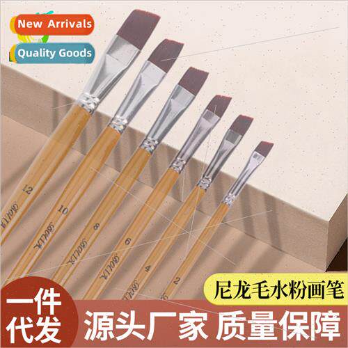 Bolome New 6pcs Oil Brushes Set Wooden Brushes Student Paint