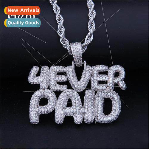 Hip Hop Numbers Letters Patchwork Pendant 4EVERPAID Zirconia