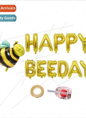 HAPPY BEEDAY ttle Bee Theme Party Decoration Balloon Package