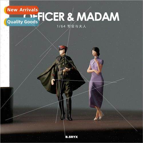 1/64 vintage officer character model miniature dolls scene p