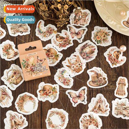 Boxed Stickers Vany Flowers  Cute Retro Handbook Material De