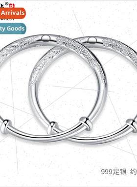 Long fe 999 foot silver bracelet long life rich dragon phoen