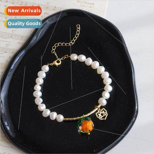Bracelet girls premium niche luck glaze persimmon natural sp