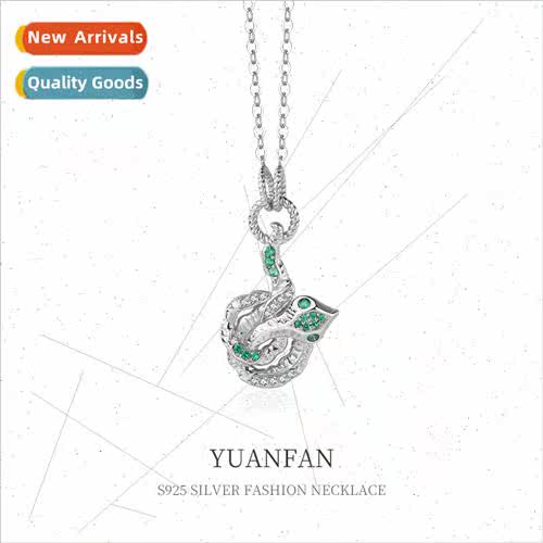 Snake 925 lver Lava Textured Snake Necklace Women che Clavic