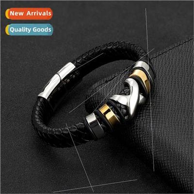 Europe new jewelry leather braided bracelet fashion men lett
