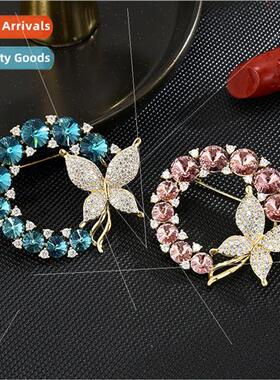 luxury Europe butterfly brooch high-grade corsage new Korea