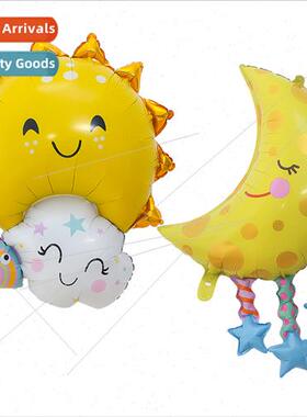 Rainbow Family Sunflower Smiley Aluminum Foil Balloon Moon P