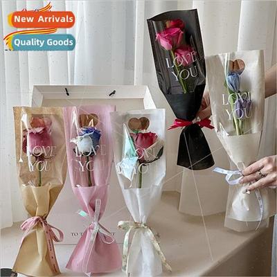 Stamping straight three-dimensional bouquet sleeve bag singl