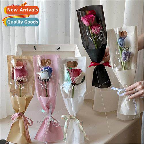 Stamping straight three-dimensional bouquet sleeve bag singl