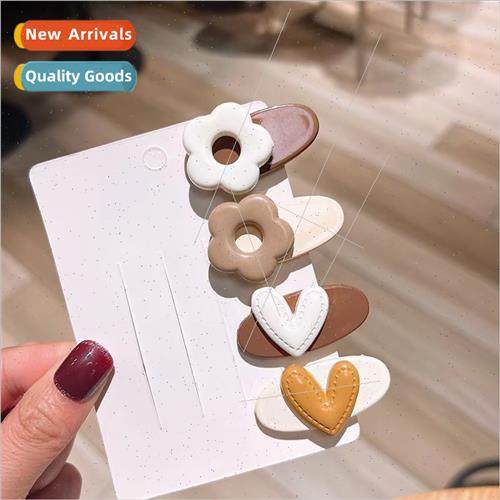 Cute small flowers simple milky curry hair clips hair access