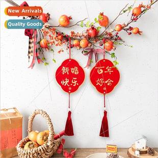 Wedding room new plum blossom hanging card burgundy single-s