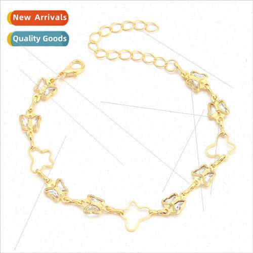 2023 Europe New Gold Inlaid Crystal Butterfly Pig Nose Hole