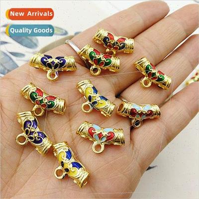 Alloy oil drip tee buckle DIY ethnic wind bracelet bend tube