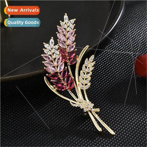 mple pink wheat ears elegant harvest brooch high-grade corsa