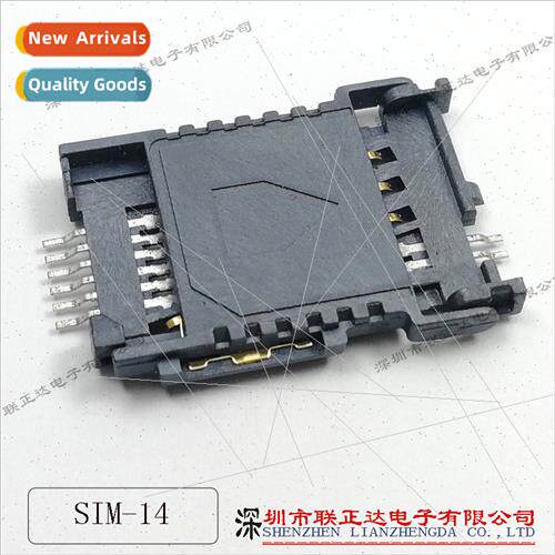 Plastic flip sim card holder 6P hatch SIM card holder gprs m