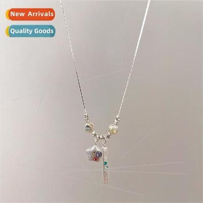 New dopamine crushed silver colorful beads cartoon cherub ne