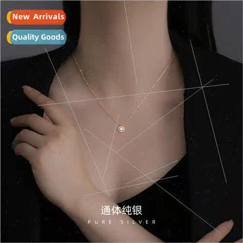 S925 silver plated Korea opal round necklace female simple i