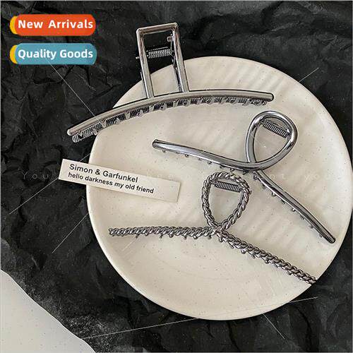 Oversized 14CM square metal grab clip female hair volume bac