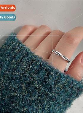 Crossed snake pattern ring female opening Korea vintage Thai