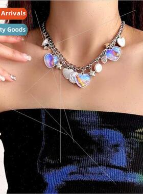 New Spice Girls illusion love patchwork pearl necklace Europ