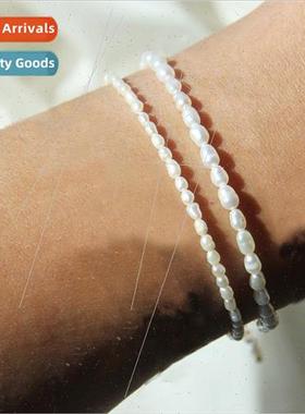 ins pearl bracelet female niche beaded bracelet tanium steel