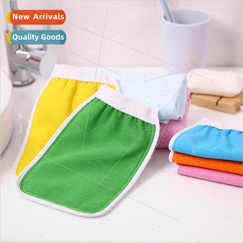 mple colorful bath towel frosted double-sided scrub bath glo