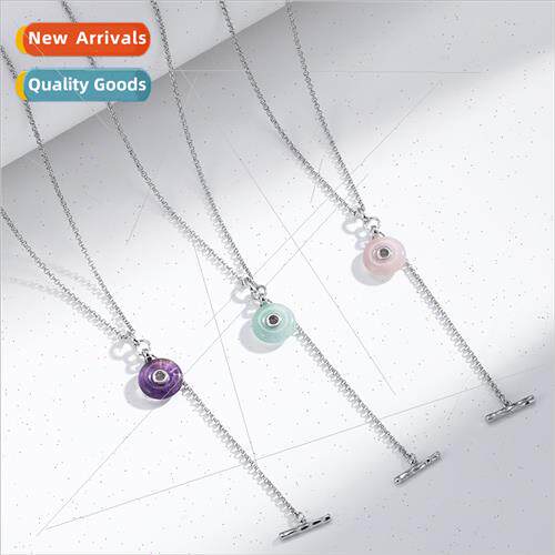 Natural semi-precious stone OT buckle necklace women fashion