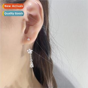 Tassel Bell Orchid Earrings Petal Cherry Blossom Ear Hooks E