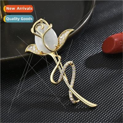 Classic rose brooch women niche new corsage su coat upscale