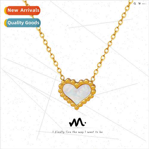 Europe ins nd peach heart whe sea shell pendant love necklac