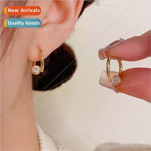 Commuter gentle simple zirconia earrings female niche fashio