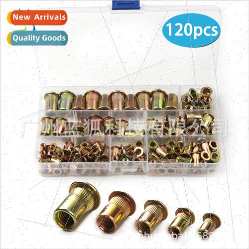120PCS boxed color zinc plated rivet nut m4-m10 flat head ve
