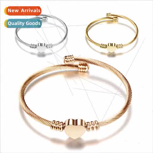 Europe three-color stainless steel love cable bracelet cable