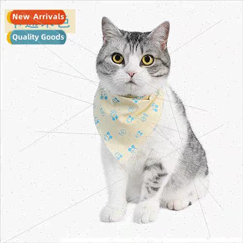 New Pet Drool Towel Cat Triangle Towel Dog Bib Printed Cat C