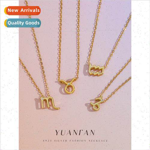 New s925 silver twelve constellations necklace female ins co
