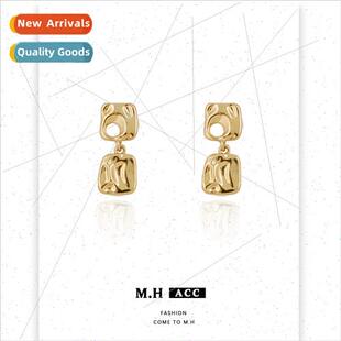 Gold Geometric Earrings Women 925 lver Pin Earrings che Earr