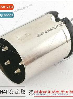 Cylindrical 4 pole plug din4p male Large spike 4 pole shaped