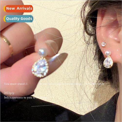 New flash diamond pearl earrings female niche earrings compa