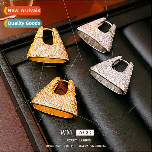 Diamonds zirconia metal geometric earrings fashion hundred m