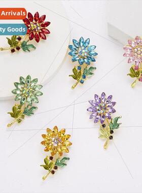 Sunflower sunflower rhinestone flowers plant brooch fashion